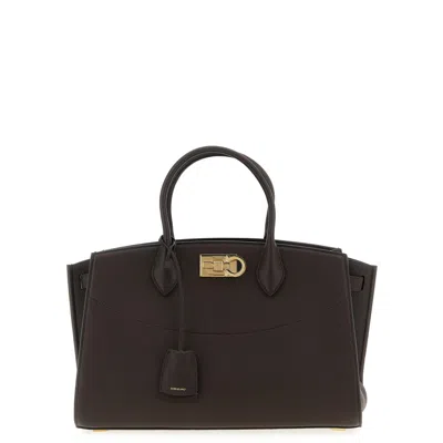 Ferragamo New  Studio Soft (l) Handbag In Brown