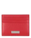Ferragamo New Revival Leather Card Case In Red