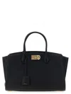 Ferragamo Black Leather Handbag In Black