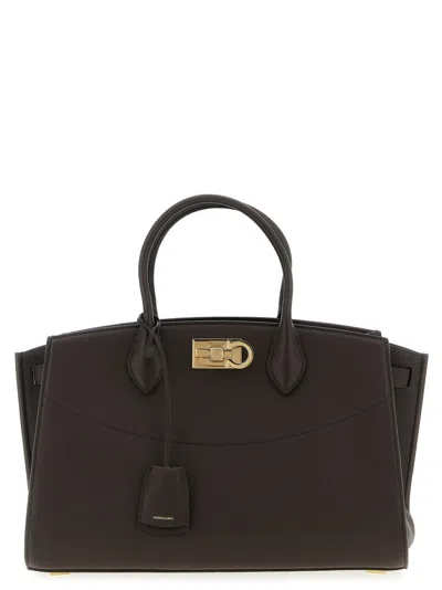 Ferragamo 'new  Studio Soft (l)' Handbag In Black