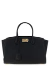 Ferragamo Structured Shoulder Bag Adjustable Strap In Black
