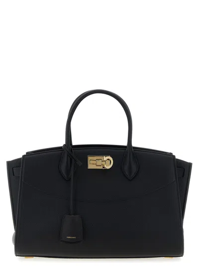 Ferragamo New Studio Soft (l)' Handbag In Black