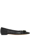 Ferragamo New Vara Ballerina Shoes In Black