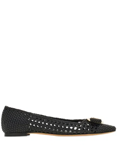 Ferragamo New Vara Ballerina Shoes In Black