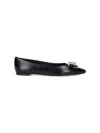 Ferragamo Bow Ballet Shoes In Black