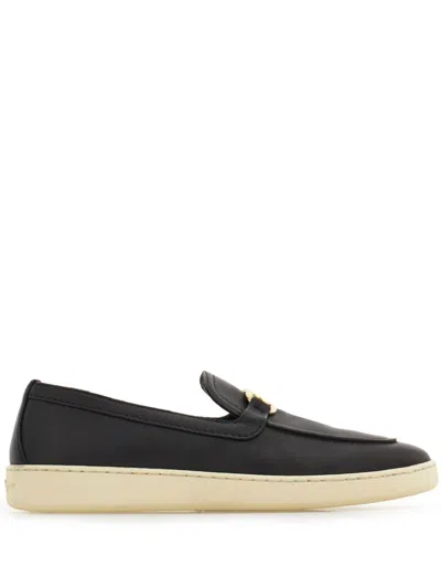 Ferragamo New Vara Buckle Sports Loafer In Black