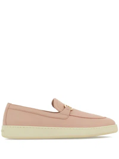 Ferragamo New Vara Buckle Loafers In Pink