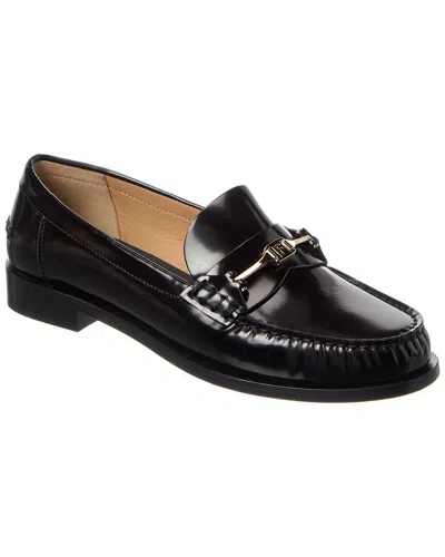 Ferragamo New Vara Chain Leather Loafer In Black