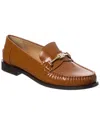 Ferragamo New Vara Chain Leather Loafer In Brown