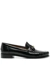 Ferragamo Patented Leather Loafers In Black