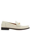 Ferragamo Loafers Metal Accent Round Toe Stitching In White