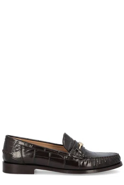 Ferragamo Women's Harry Hardware Loafers In Brown