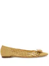 Ferragamo Ballet Flat With New Vara Plate In Gold