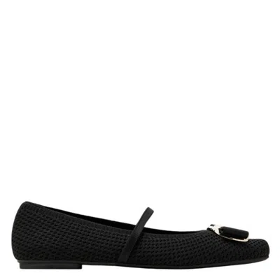 Ferragamo New Vara Knit Ballet Flats In Animal Print