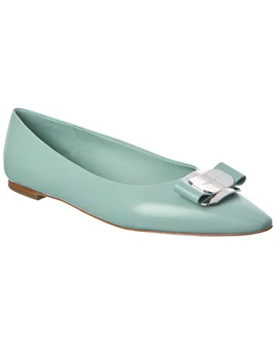 Ferragamo New Vara Leather Ballet Flat In Multi