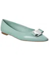 Ferragamo New Vara Leather Ballet Flat In Multi