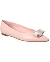 Ferragamo New Vara Leather Ballet Flat In Pink
