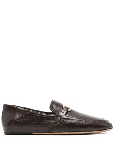 Ferragamo New Vara Logo-plaque Loafers In Brown