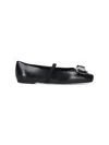 Ferragamo New Vara Bow-embellished Ballet Flats In Black