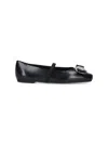 Ferragamo "new Vara Plate" Ballet Flats In Black