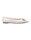 Ferragamo New Vara Plate Ballet Flat In Mascarpone
