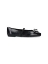 Ferragamo "new Vara Plate" Ballet Flats In Black