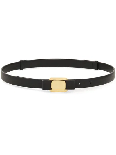 Ferragamo New Vara Plate Belt In Black