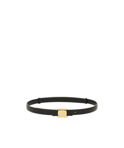 Ferragamo New Vara Plate Belt In Black