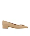 Ferragamo New Vara Ballerina Shoes In Nude