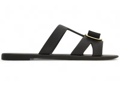 Pre-owned Ferragamo New Vara Plate Sandals (women's) Sneakers In Black