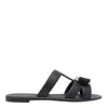 Ferragamo Lilou Vara Plate Flat Slides In Black