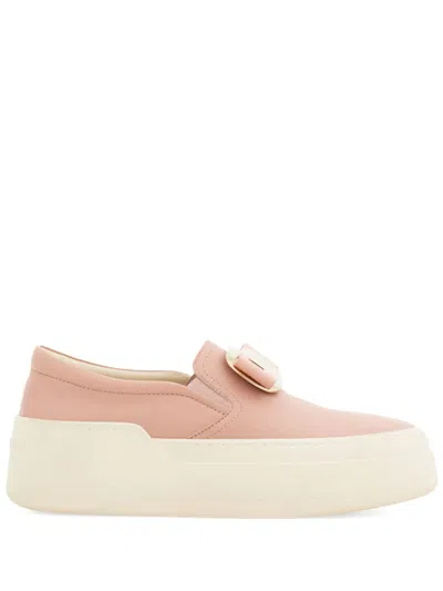 FERRAGAMO NEW VARA PLATE SLIP-ON SNEAKERS