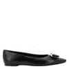 Ferragamo Women's New Vara Plate Ballet Flat In Black