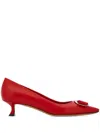 Ferragamo Red New Vara Plate Pumps In 红色