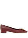 Ferragamo New Vara Plate Ballerina Shoes In Red