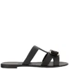 Ferragamo Lilou Vara Plate Flat Slides In Black