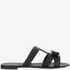 Ferragamo Lilou Vara Plate Flat Slides In Black