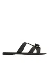 Ferragamo New Vara Rubber Slides In Black