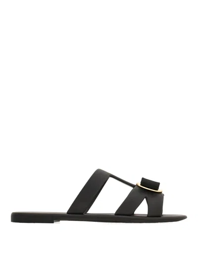 Ferragamo New Vara Rubber Slides In Black