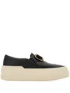 Ferragamo New Vara Plate Slip On With Crystals In Black