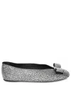 Ferragamo Ballerina Shoes With Bow And Embellishments In Silver