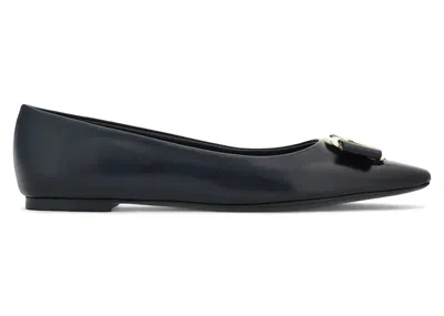 Pre-owned Ferragamo New Varabow Lambskin Ballerina Sneakers (women's) Sneakers In Black