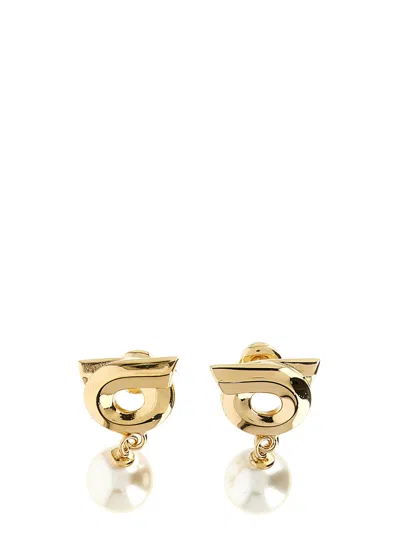 Ferragamo 'newgan' Earrings In Gold
