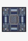 Ferragamo Newkilt Gancini Print Silk Scarf In Blue