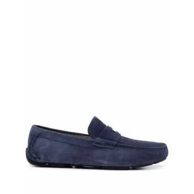 Ferragamo Newton Driver Shoes In Blue