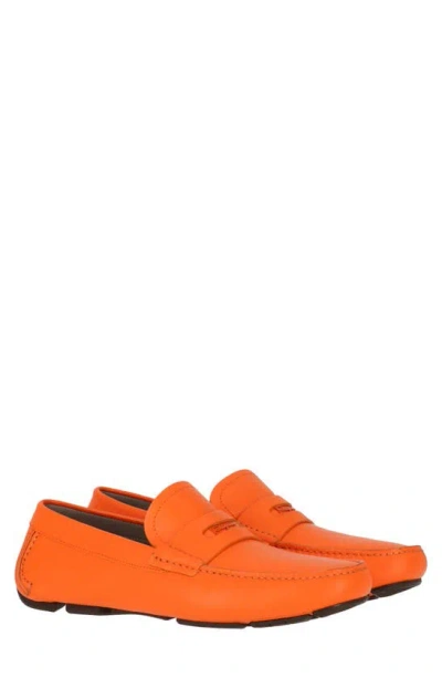 Ferragamo Newton Driving Loafer (men) In Orange