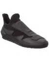 Ferragamo Nile Leather Sneaker In Black