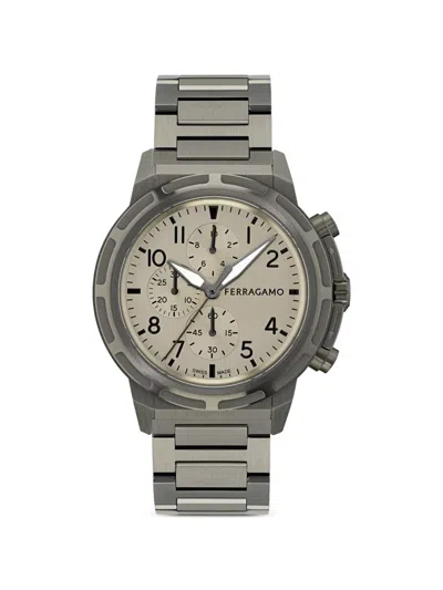 Ferragamo Sport Chrono Bracelet Watch In Gray