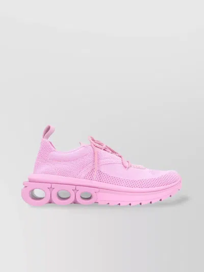 Ferragamo Nima Fabric Low-top Sneakers In Pink
