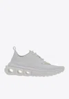 Ferragamo Nima Leather-trimmed Mesh Sneakers In White